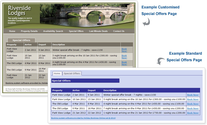 Special Offer Breaks page comparison
